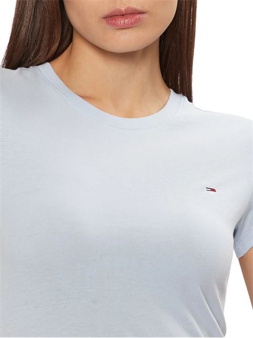 T-shirt donna celeste in cotone Tommy Jeans | DW0DW20459C3Q